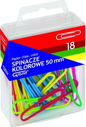 Spinacze Grand kolorowe T4 50 mm 18 sztuk