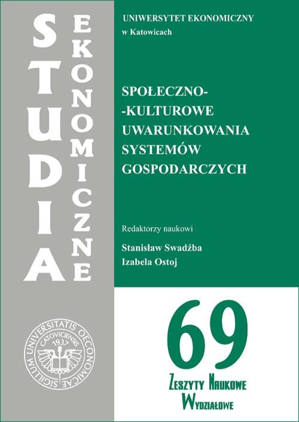 Społeczno-kulturowe uwarunkowania systemów gospodarczych. SE 69 - pdf