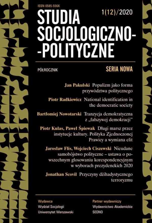 Studia Socjologiczno-Polityczne 1(12)2020 - pdf