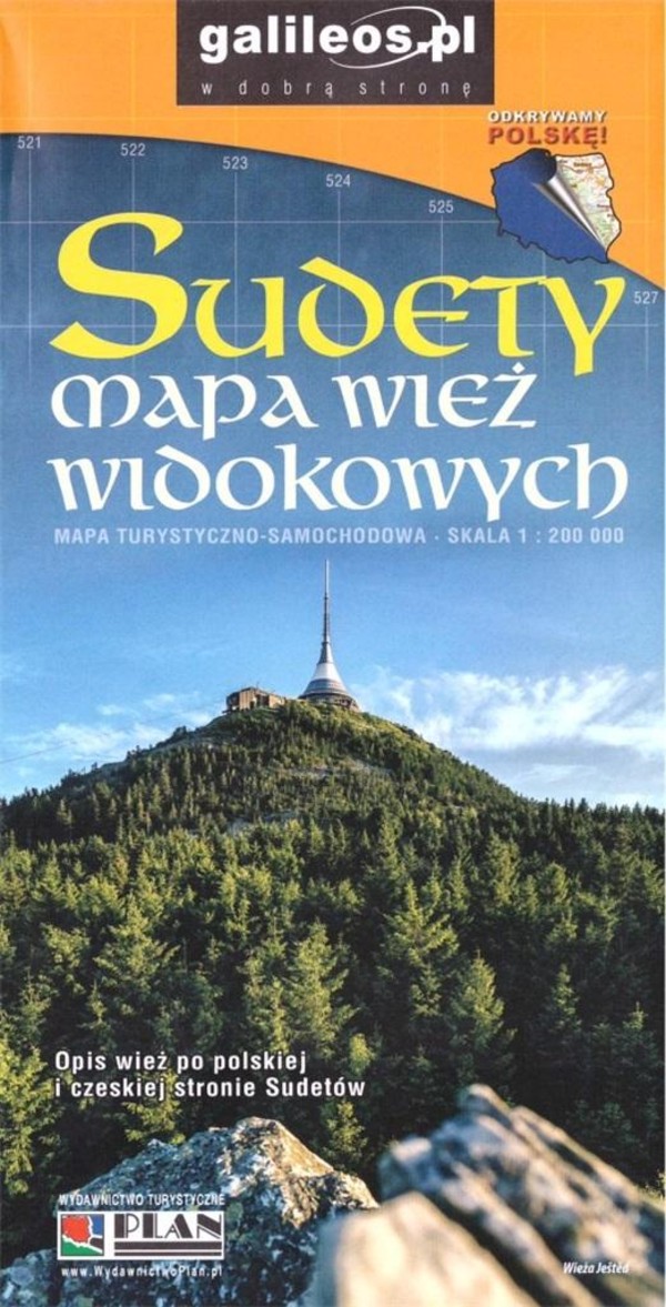 Sudety mapa wież widokowych 1:200 000