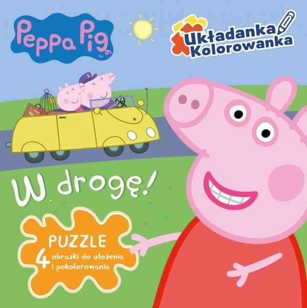 Świnka Peppa. W drogę! Układanka Kolorowanka