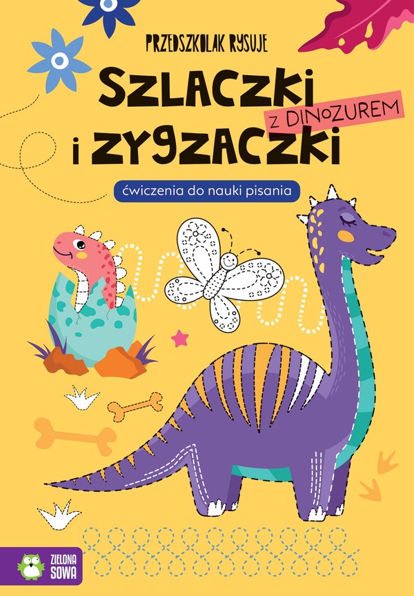 Szlaczki i zygzaczki z dinozaurem Przedszkolak rysuje