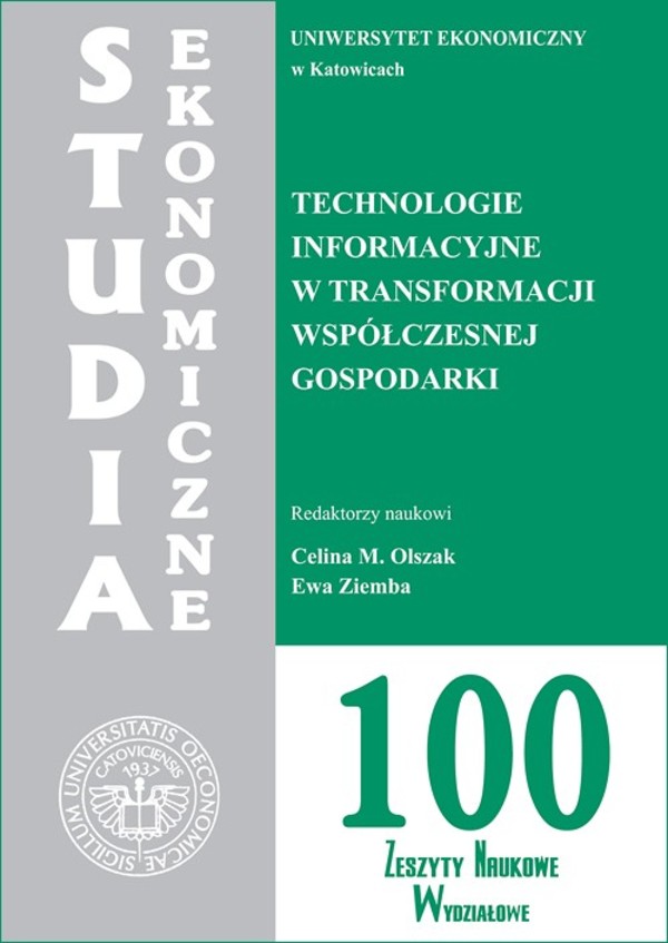 Technologie informacyjne w transformacji współczesnej gospodarki. SE 100 - pdf