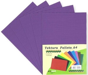 Tektura A4 falista fioletowa 5szt