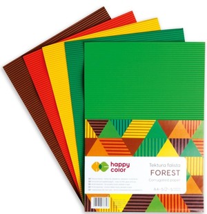 Tektura falista A4/5K mix Forest HAPPY COLOR