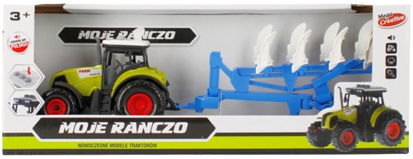 Traktor z przyczepą pług Moje Ranczo