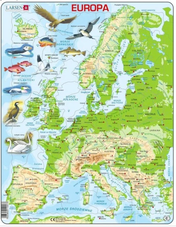 Układanka Mapa Europy 87 elementów
