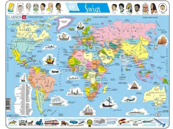 Układanka Mapa Świata 107 elementów
