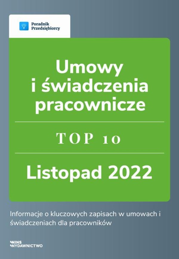 Umowy i świadczenia pracownicze - TOP 10 Kadry - pdf