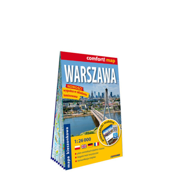 Warszawa kieszonkowy laminowany plan miasta 1:26 000