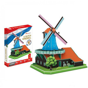 Puzzle Wiatrak Holenderski 3D 71 elementów Zestaw XL