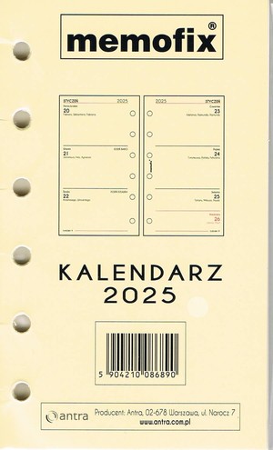 Wkład Kalendarzowy 2025 A6 MEM/K/TDW