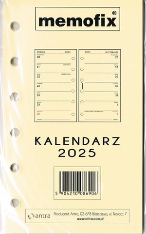 Wkład Kalendarzowy 2025 A6 MEM/K/TNS