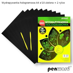 Wydrapywanka hologramowa A4 zielona