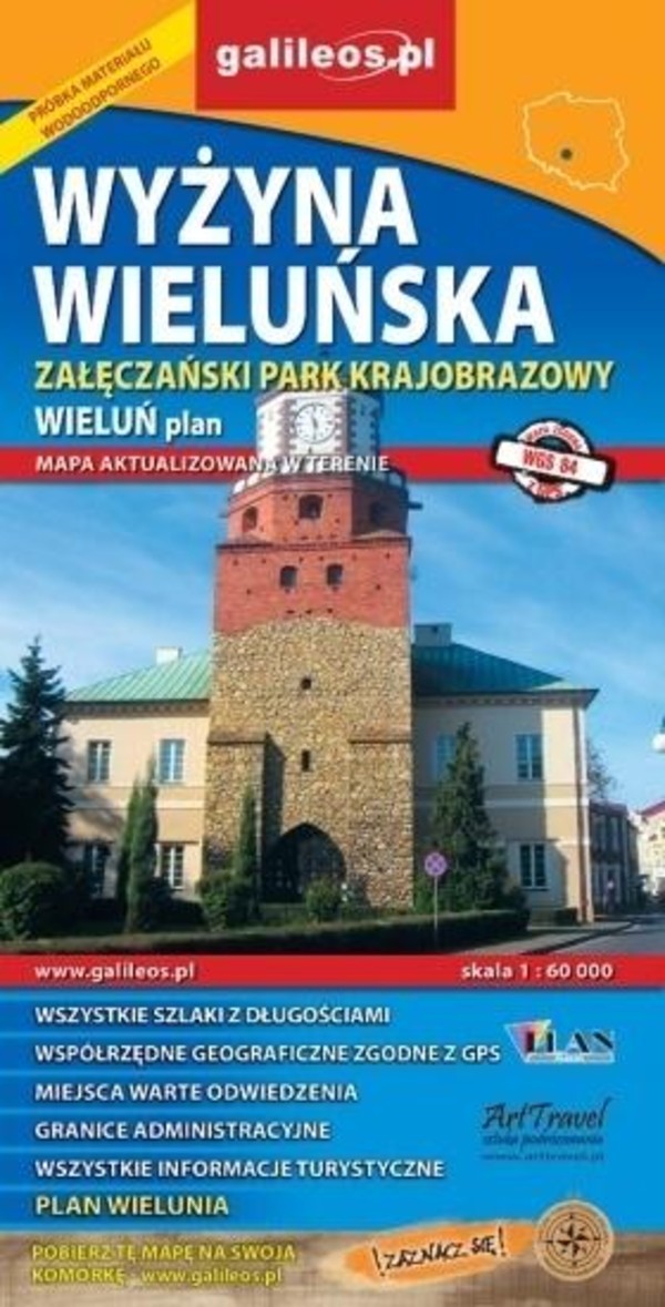 Wyżyna Wieluńska - Załęczański Park Krajobrazowy Mapa turystyczna Skala: 1:60 000