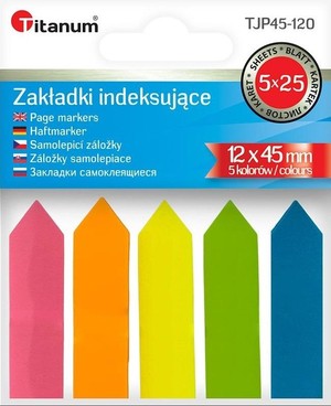 Zakładki indeksujące fluo 12x45mm 5x25 kartek