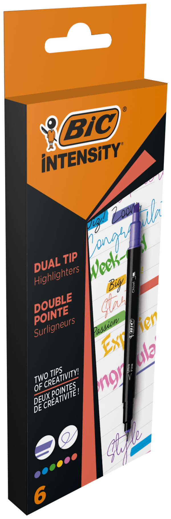 Zakreślacz bic intensity dual tip highlighter 6 kolorów