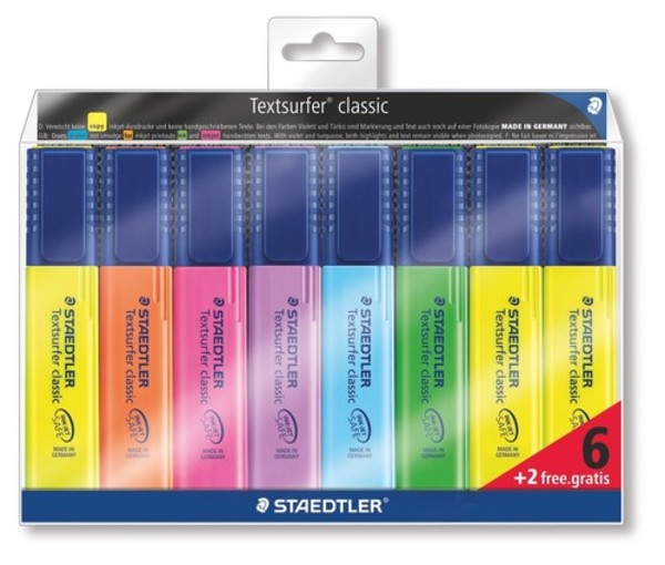 Zakreślacz Texsurfer classic 8 sztuk