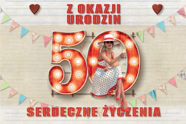 Zaproszenie Urodziny 50 (10szt)