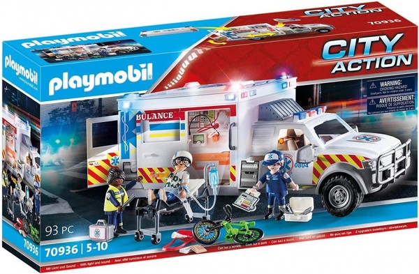 Zestaw figurek City Action Ambulans pogotowia ratunkowego: US Ambulance 70936