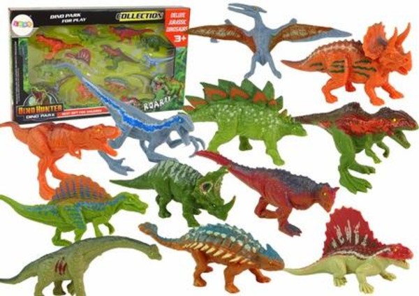 Zestaw Figurki Dinozaury kolorowe 12 sztuk