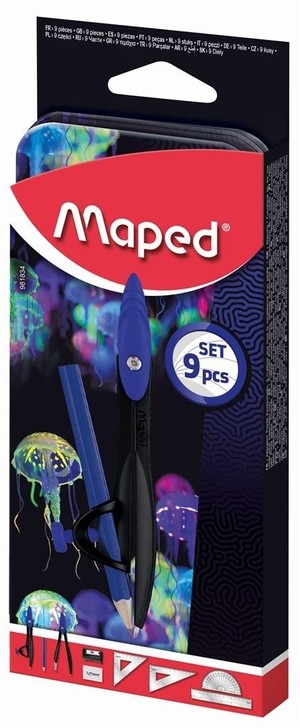 Zestaw geometryczny Deepsea 9 elementów MAPED