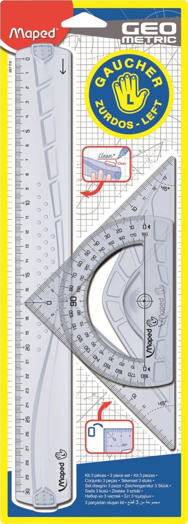 Zestaw geometryczny leworęczny