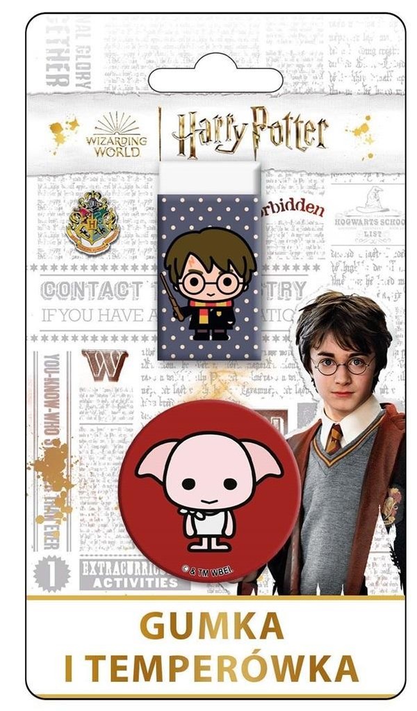 Zestaw gumka + temperówka na blistrze harry potter