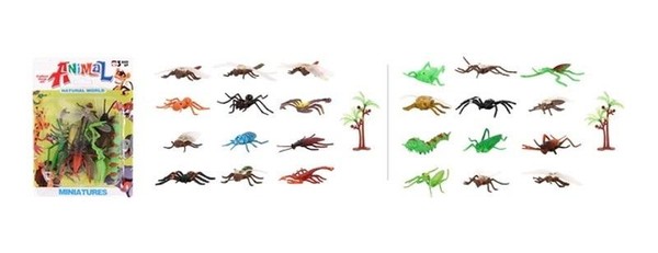 Zestaw kolorowych owadów 12 sztuk