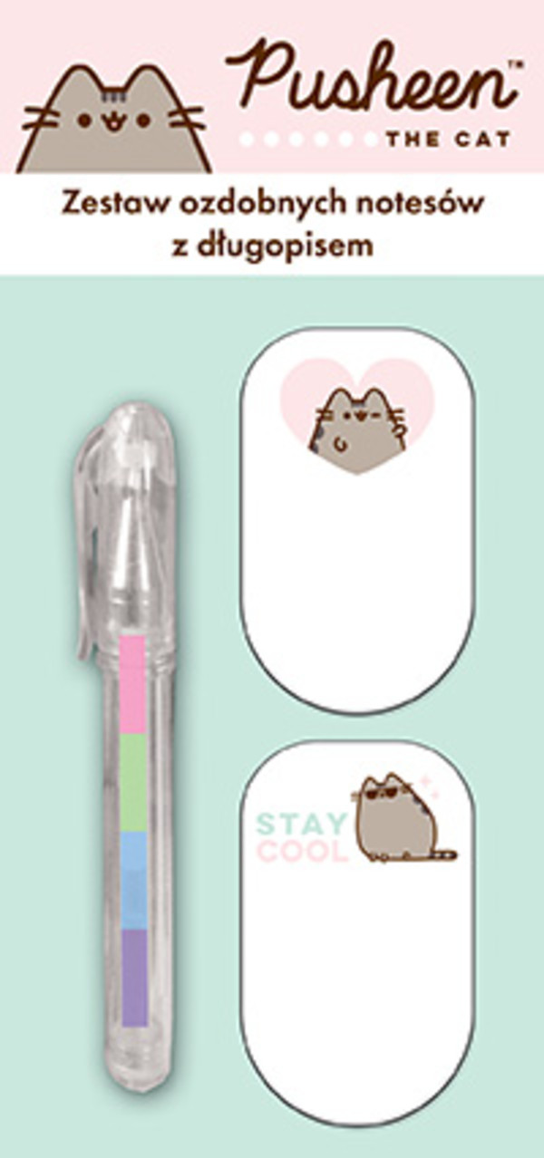 Zestaw mini długopis + notes pusheen 2szt.