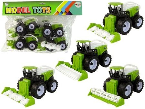 Zestaw pojazdów farmerskich Zielone traktory 4 sztuki
