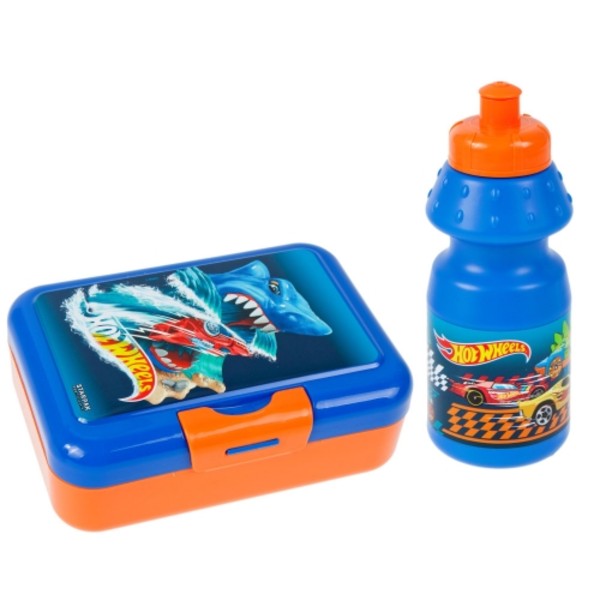 Bidon 350 ml + pudełko śniadaniowe Hot Wheels