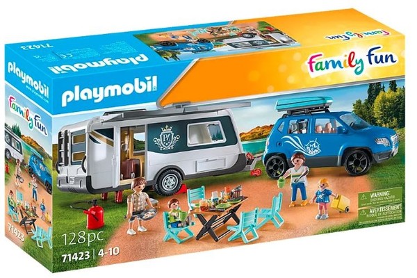 Zestaw z figurkami Family Fun Samochód z przyczepą kempingową 71423