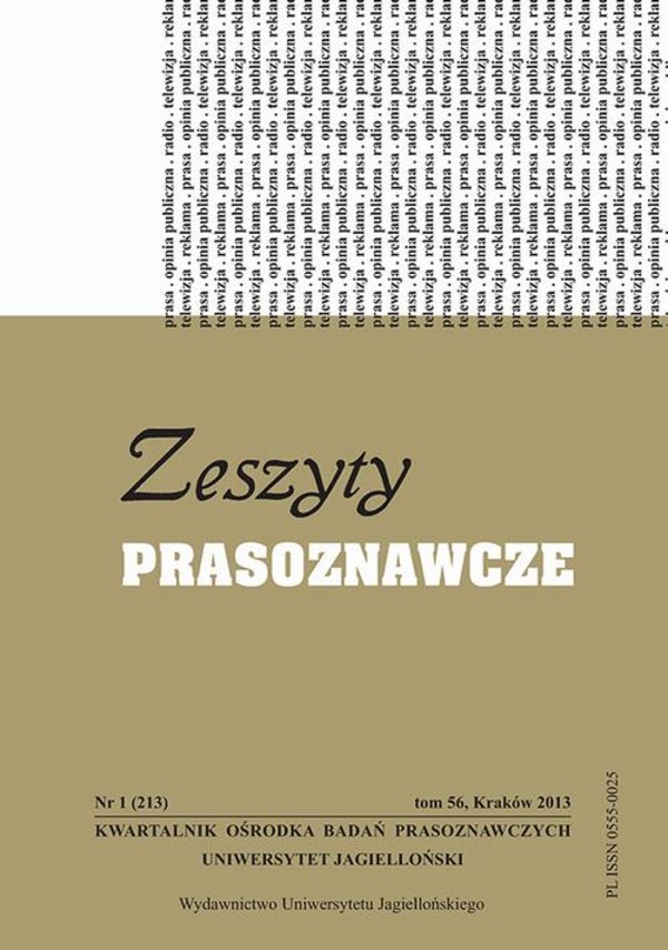 Zeszyty Prasoznawcze Nr 1 (213) 2013 - pdf