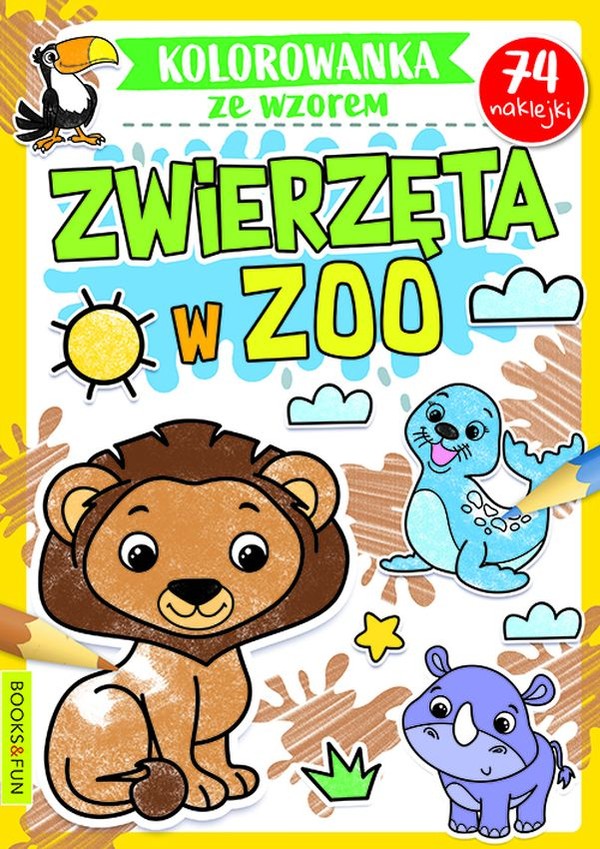 Zwierzęta w zoo Kolorowanka ze wzorem